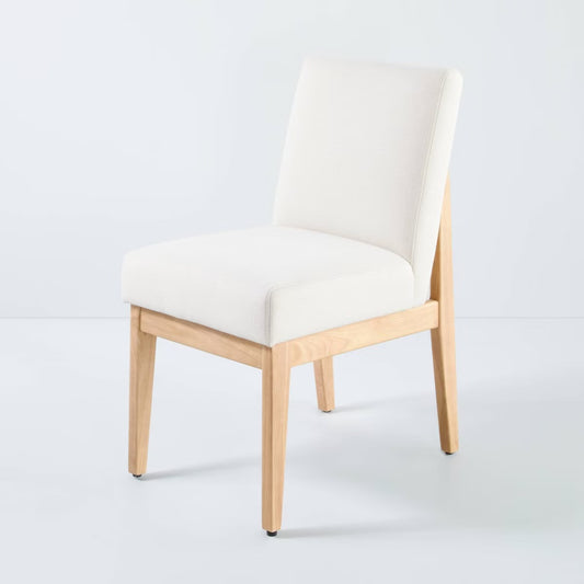 Upholstered Natural Wood Slipper Dining Chair Natural/Cream - Hearth & Hand with Magnolia