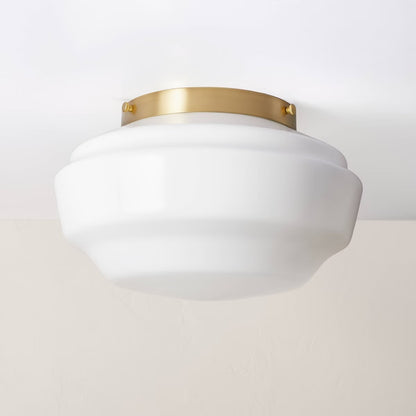 Milk Glass Semi-Flush Mount Ceiling Light Brass Finish - Hearth & Hand with Magnolia