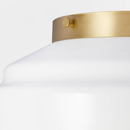 Milk Glass Semi-Flush Mount Ceiling Light Brass Finish - Hearth & Hand with Magnolia