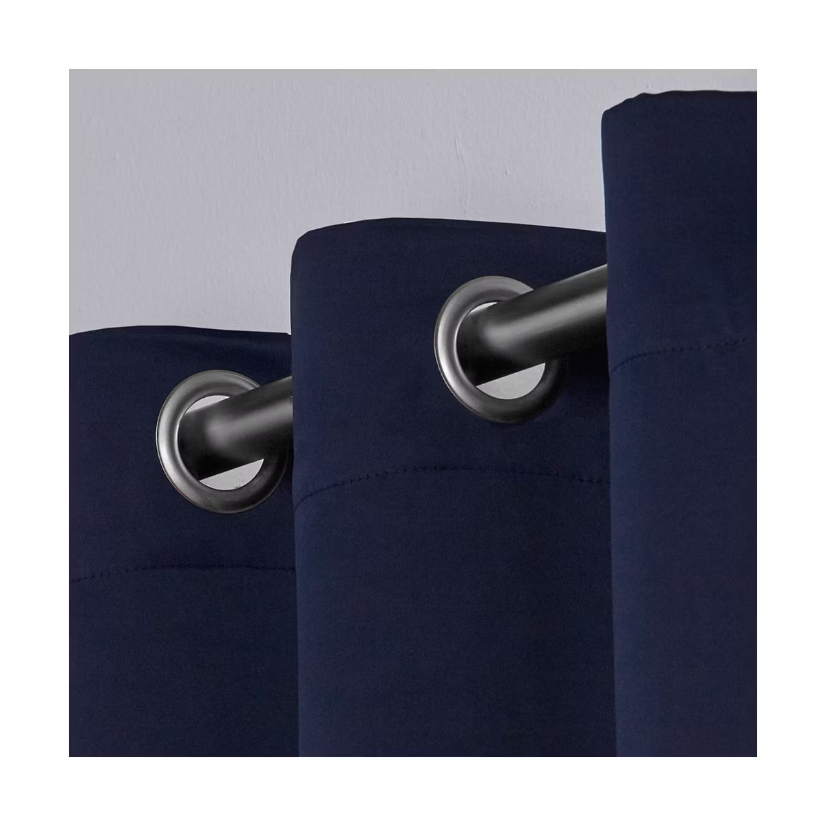 Set of 2 (84"x52") Sateen Twill Weave Insulated Blackout Grommet Top Window Curtain Panels Blue