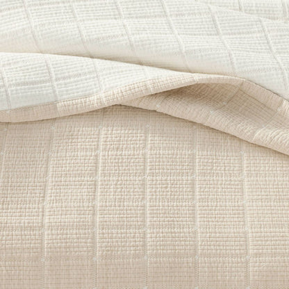 King Textured Grid Quilt Beige - Hearth & Hand with Magnolia