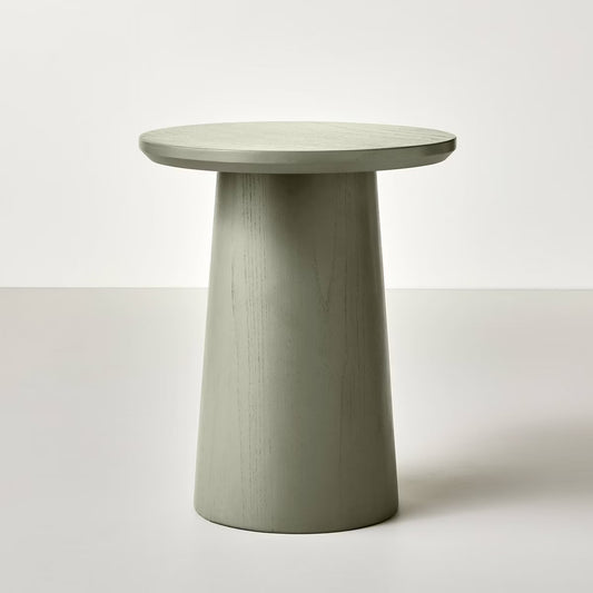 Wooden Round Pedestal Accent Side Table - Sage Green - Hearth & Hand with Magnolia