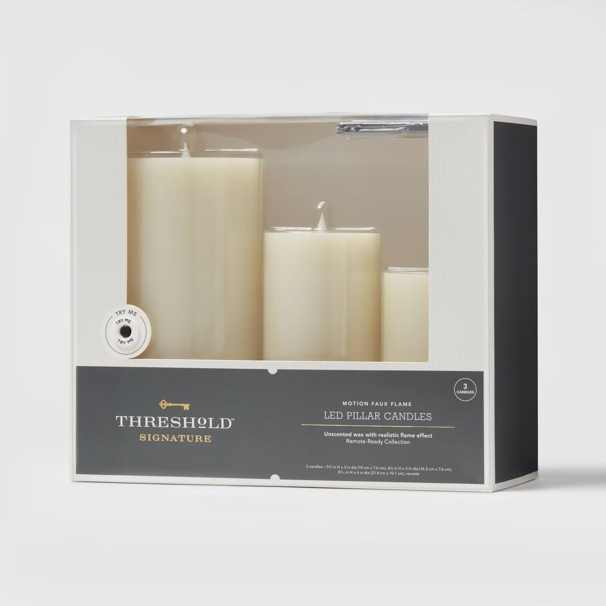 3pk LED Candles Cream - Threshold