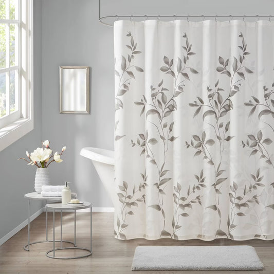 Rosalie Burnout Printed Shower Curtain