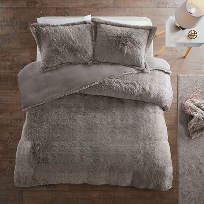 King Leena Shaggy Faux Fur Duvet Set