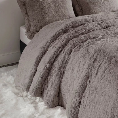 King Leena Shaggy Faux Fur Duvet Set