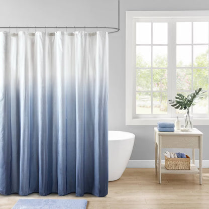 Maris Ombre Printed Seersucker Shower Curtain