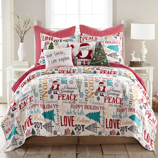 Full/Queen Santa Claus Lane Holiday Quilt Set - Levtex Home