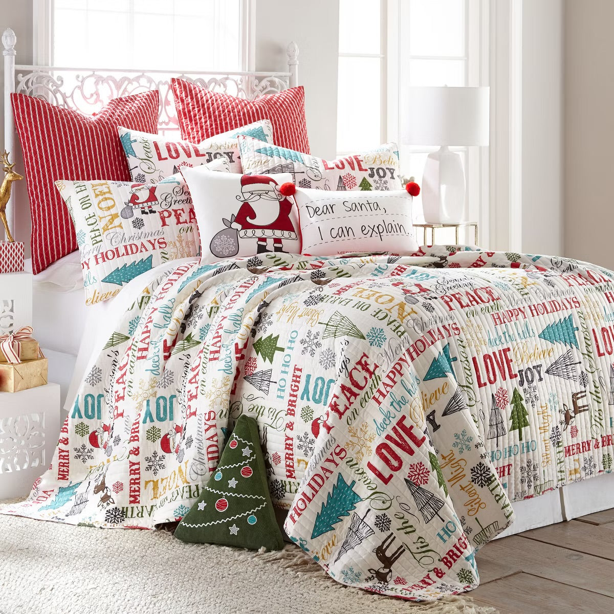 Full/Queen Santa Claus Lane Holiday Quilt Set - Levtex Home