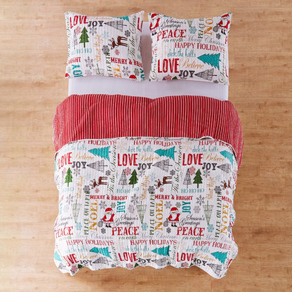 Full/Queen Santa Claus Lane Holiday Quilt Set - Levtex Home