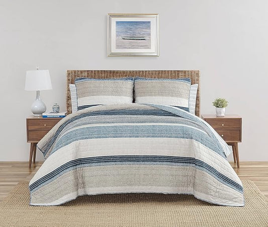 King Nautica - Ridgeport Collection - Quilt Set - 100% Cotton