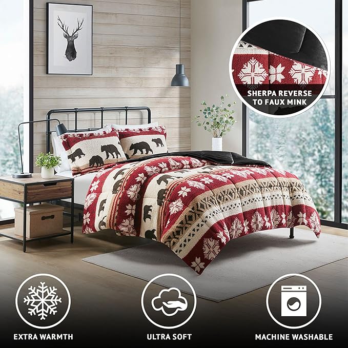 King Woolrich Tunbridge Sherpa Comforter Set