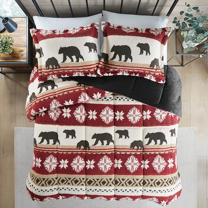 King Woolrich Tunbridge Sherpa Comforter Set