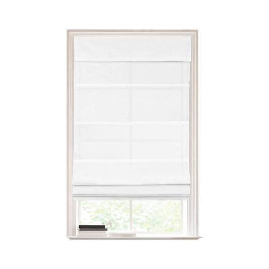 1pc 32” x 64” Light Filtering Cordless Roman Window Shade White