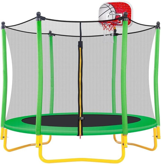 5.5FT Trampoline for Kids-65" Outdoor/Indoor Trampoline with ball Hoops and Ball