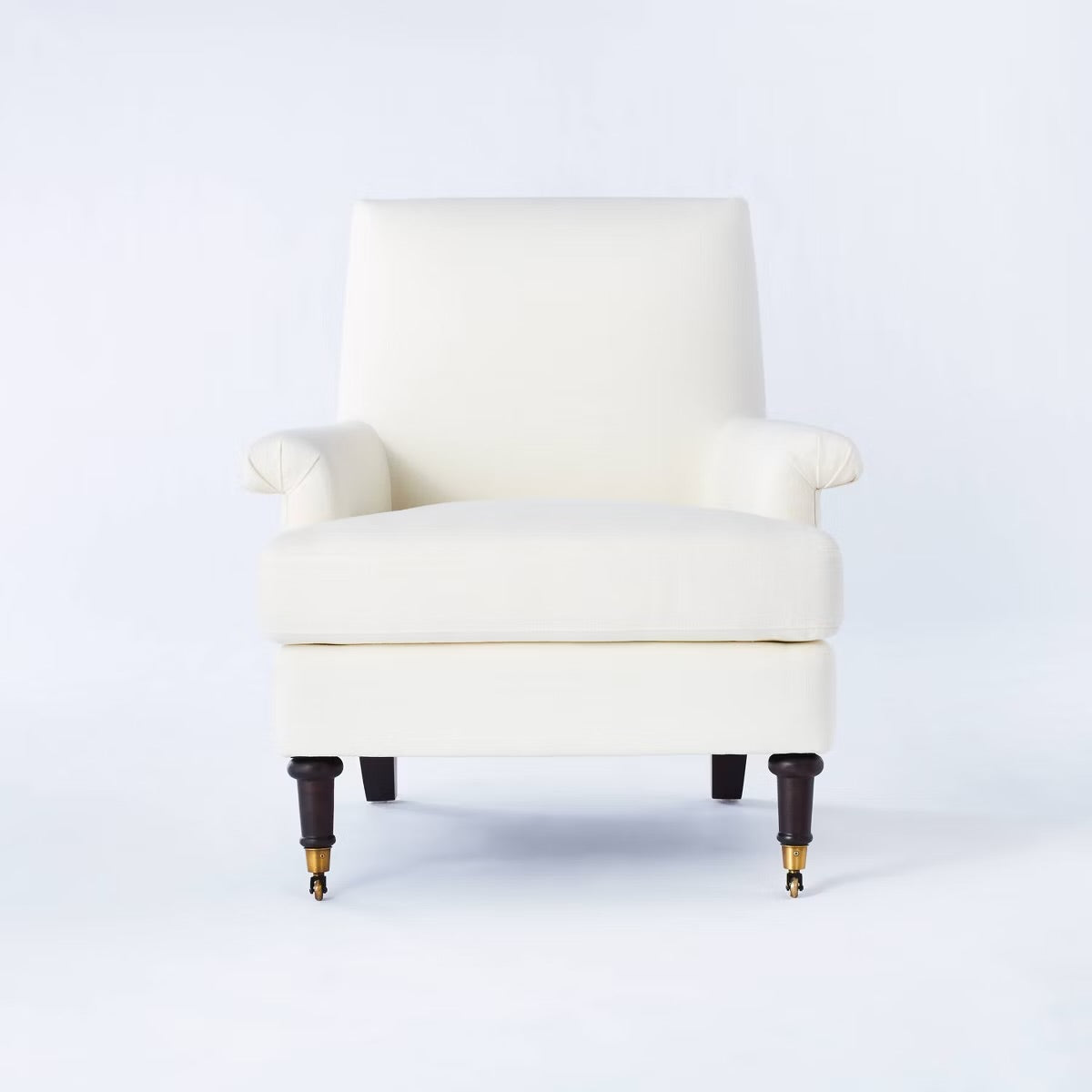 Mercer Rolled Upholstered Armchair with Casters Cream - Threshold designed with Studio McGee