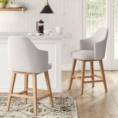 Kinston Swivel Curved Back Upholstered Counter Height Barstool - Threshold