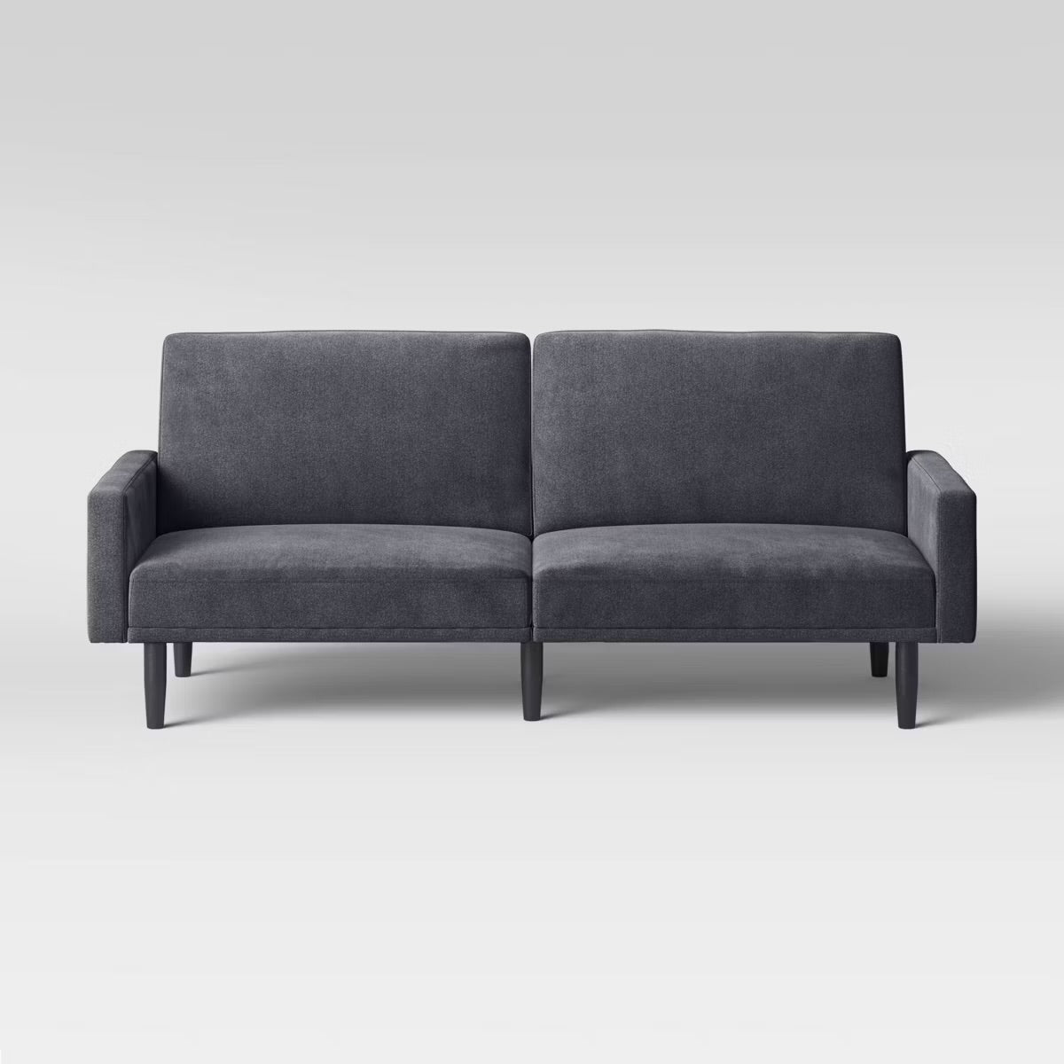 Futon Sofa with Arms Charcoal Gray