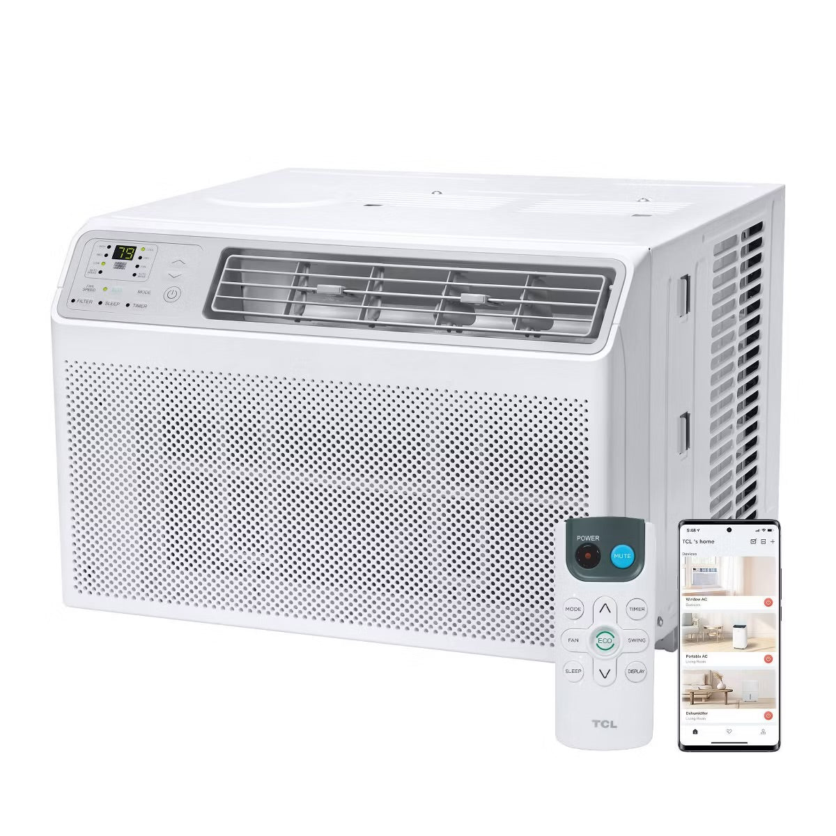 8000 BTU Smart Window Air Conditioner Fan and Dehumidifier 350sqft