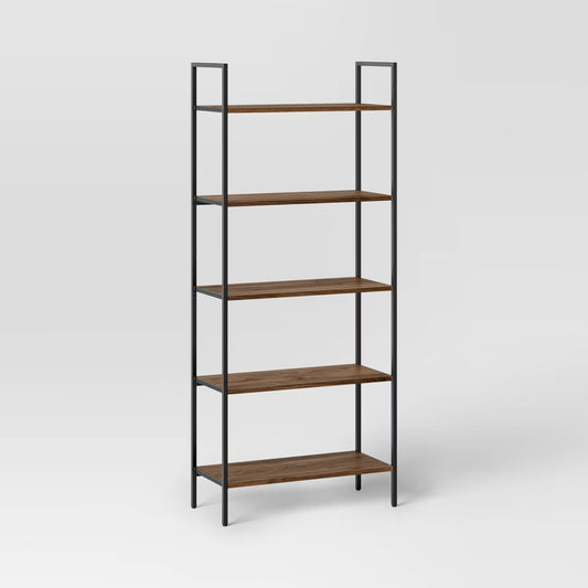 72" Loring 5 Shelf Ladder Bookshelf Walnut - Threshold