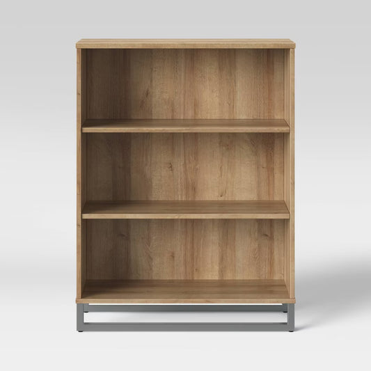 Mixed Material 3 Shelf Bookcase Natural