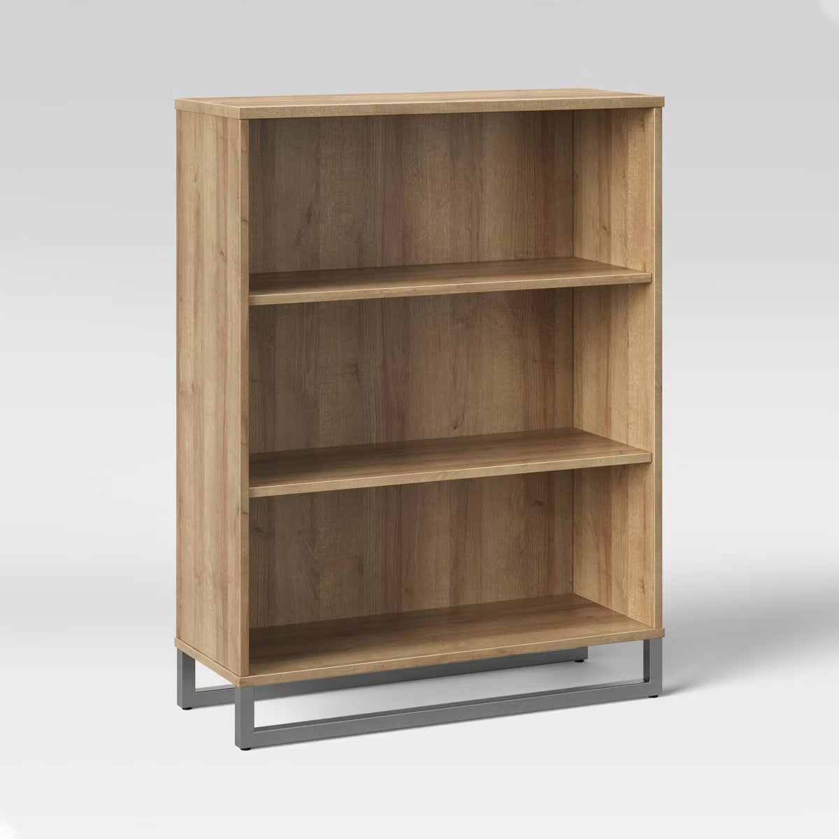 Mixed Material 3 Shelf Bookcase Natural