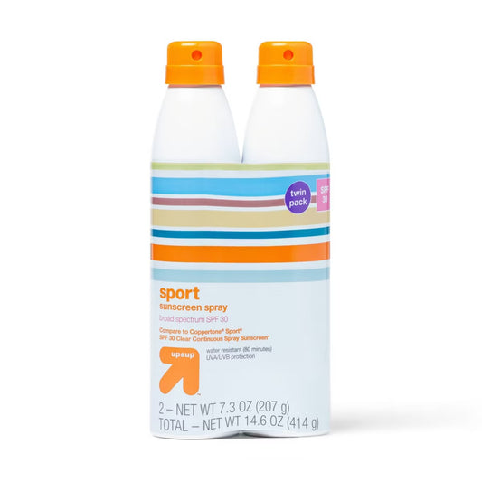 Sports Sunscreen Spray - SPF30 - 14.6oz/2pk - up&up