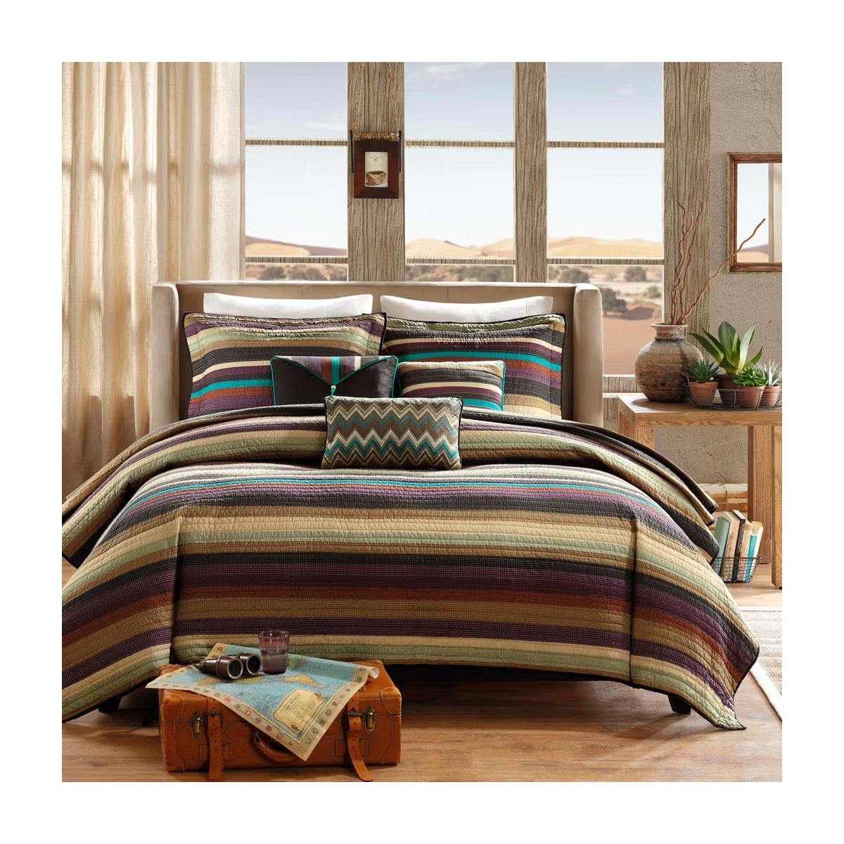 Twin/Twin Extra Long Reyes Reversible Quilted Coverlet Set - Madison Park