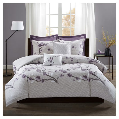 King/ King California  Sakura Cotton Duvet Cover Set 7pc