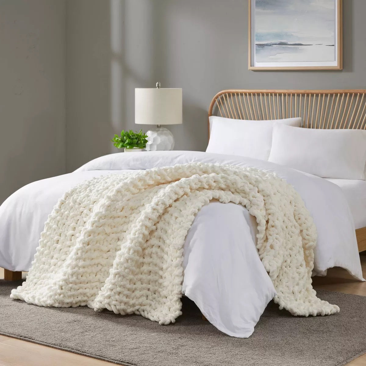 50"x60" Chenille Chunky Knit Throw Blanket - Madison Park