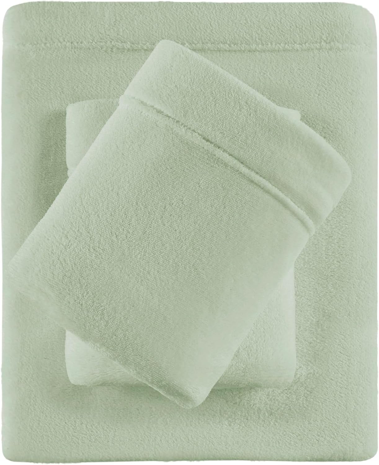 Twin Set Sleep Philosophy True North Soloft Plush Bed Sheet Set, Wrinkle Resistant,  Twin, Green, 3 Piece