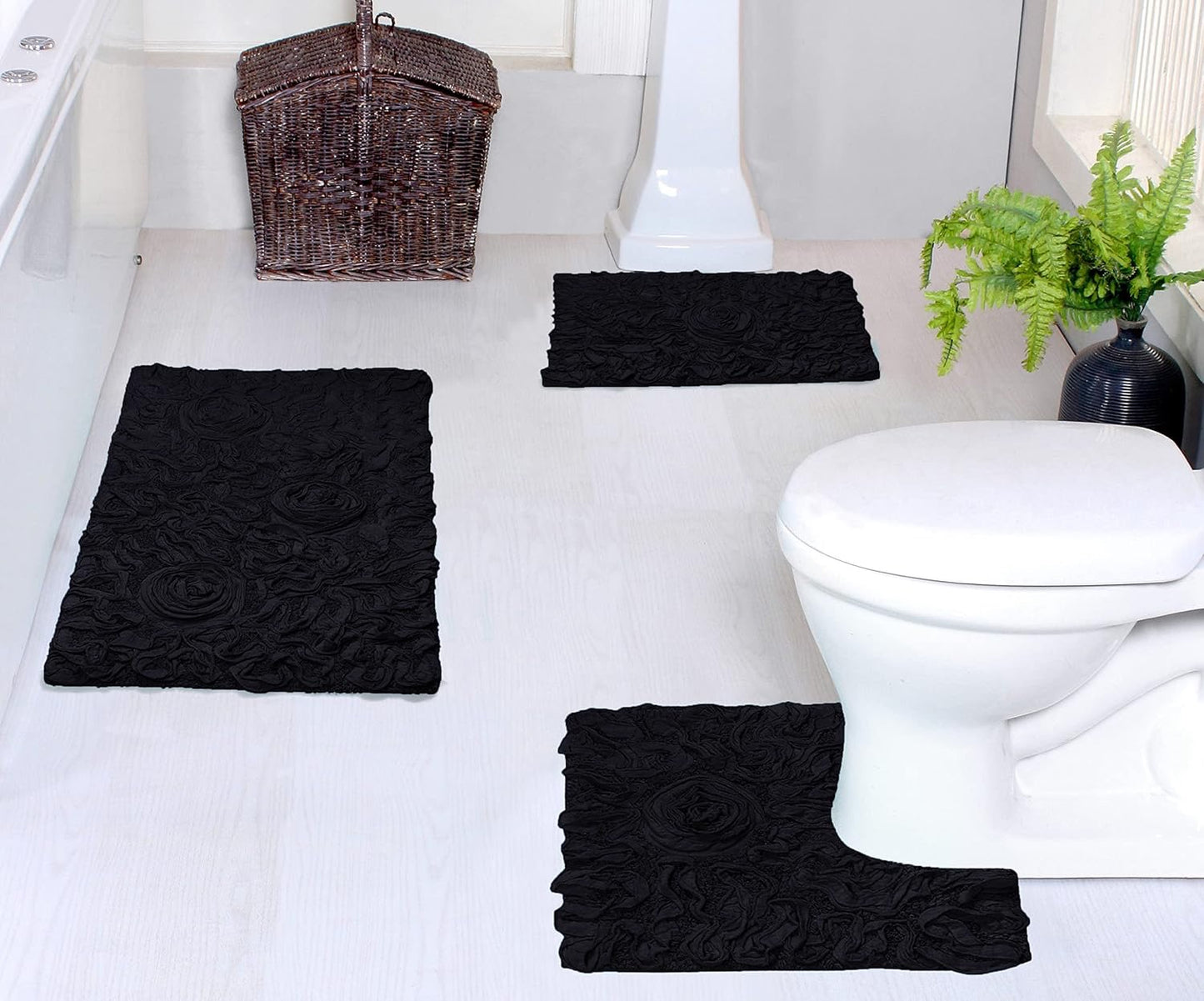 Home Weavers Bell Flower 3-Pc. Black