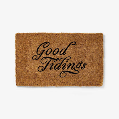 1'6"x2'6" 'Good Tidings' Outdoor Coir Doormat Black - Threshold™ designed with Studio McGee: High Pile, Classic Pattern