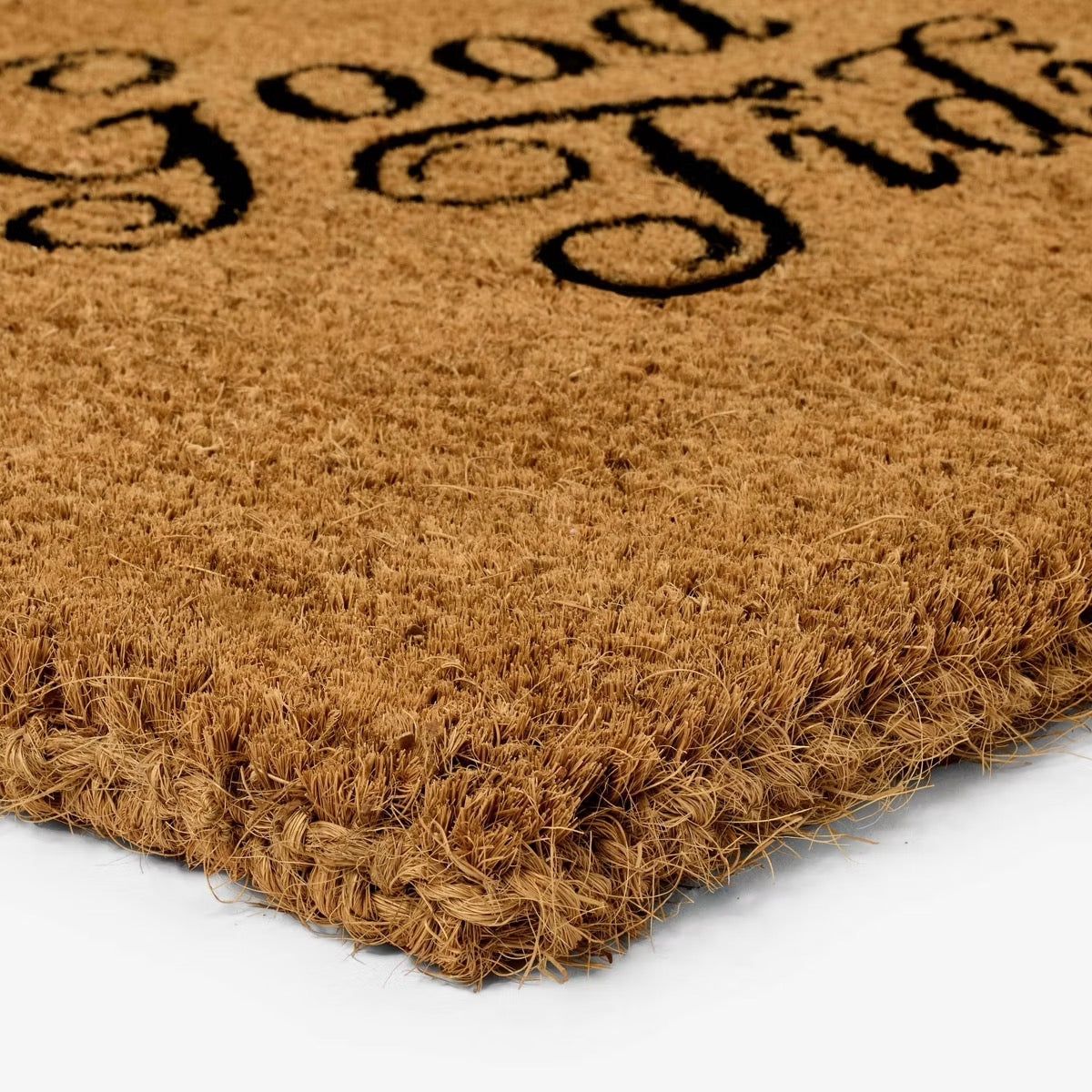 1'6"x2'6" 'Good Tidings' Outdoor Coir Doormat Black - Threshold™ designed with Studio McGee: High Pile, Classic Pattern