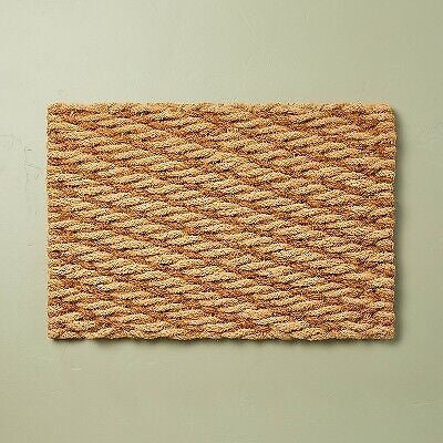 23"x35" Chunky Twisted Rope Handwoven Coir Doormat Natural/Brown