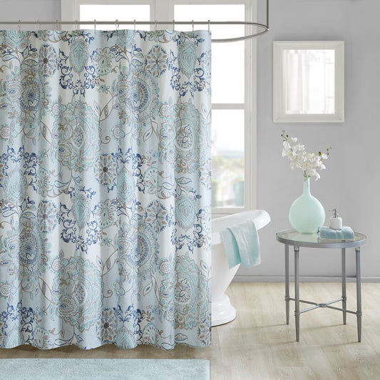 72"x72" Lian Printed Cotton Shower Curtain - Madison Park