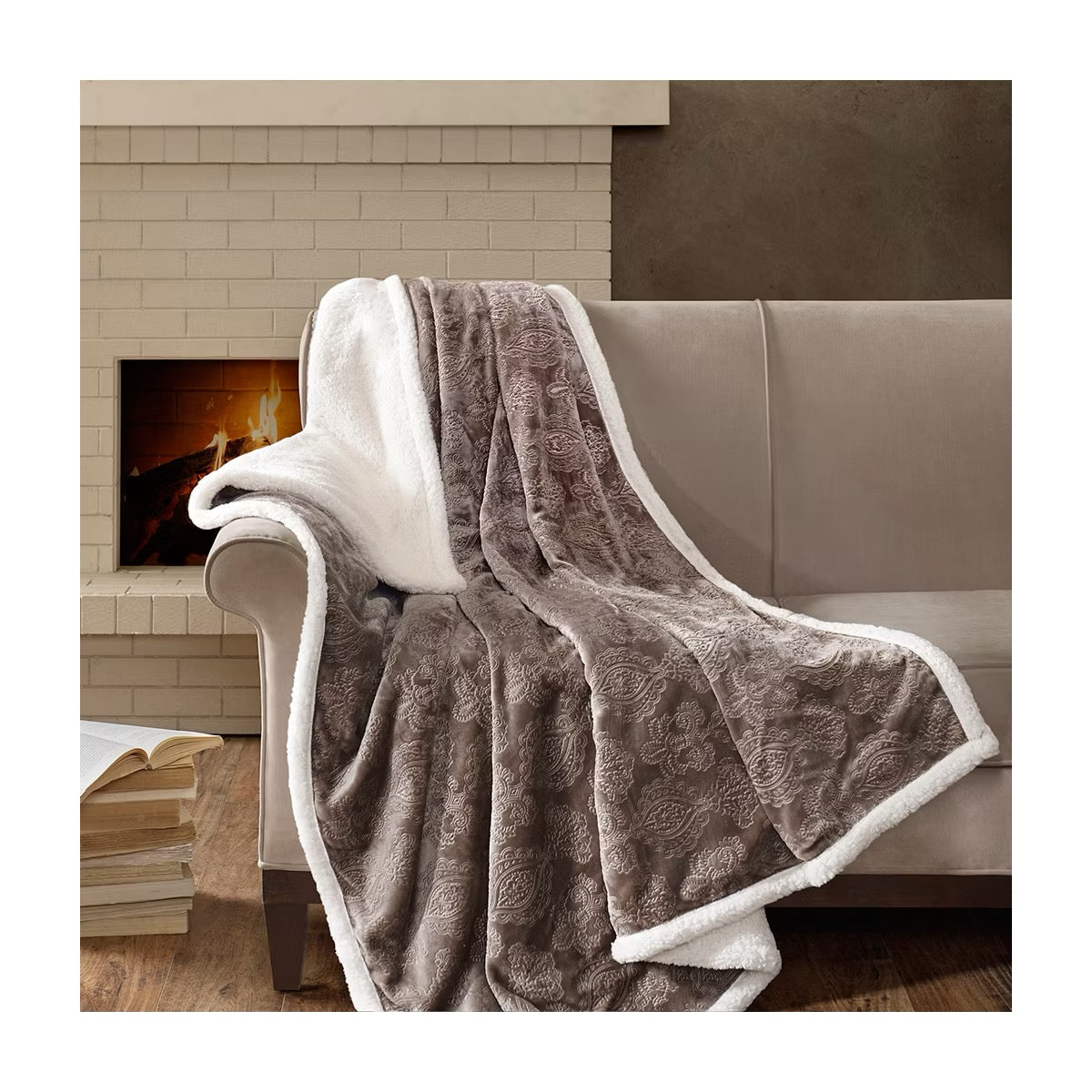 60"x70" Oversized Celia Textured Plush Throw Blanket