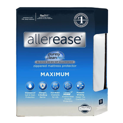 Queen Maximum Mattress Protector White - AllerEase