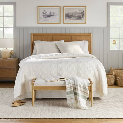 King Checkerboard Stitch Quilt Cream - Hearth & Hand with Magnolia