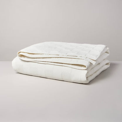 King Checkerboard Stitch Quilt Cream - Hearth & Hand with Magnolia