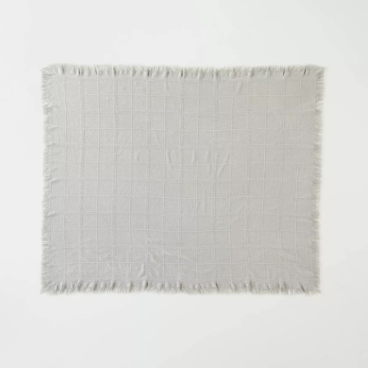 Textured Grid Lines Dobby Throw Blanket Light Gray - Hearth & Hand with Magnolia