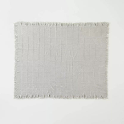 Textured Grid Lines Dobby Throw Blanket Light Gray - Hearth & Hand with Magnolia