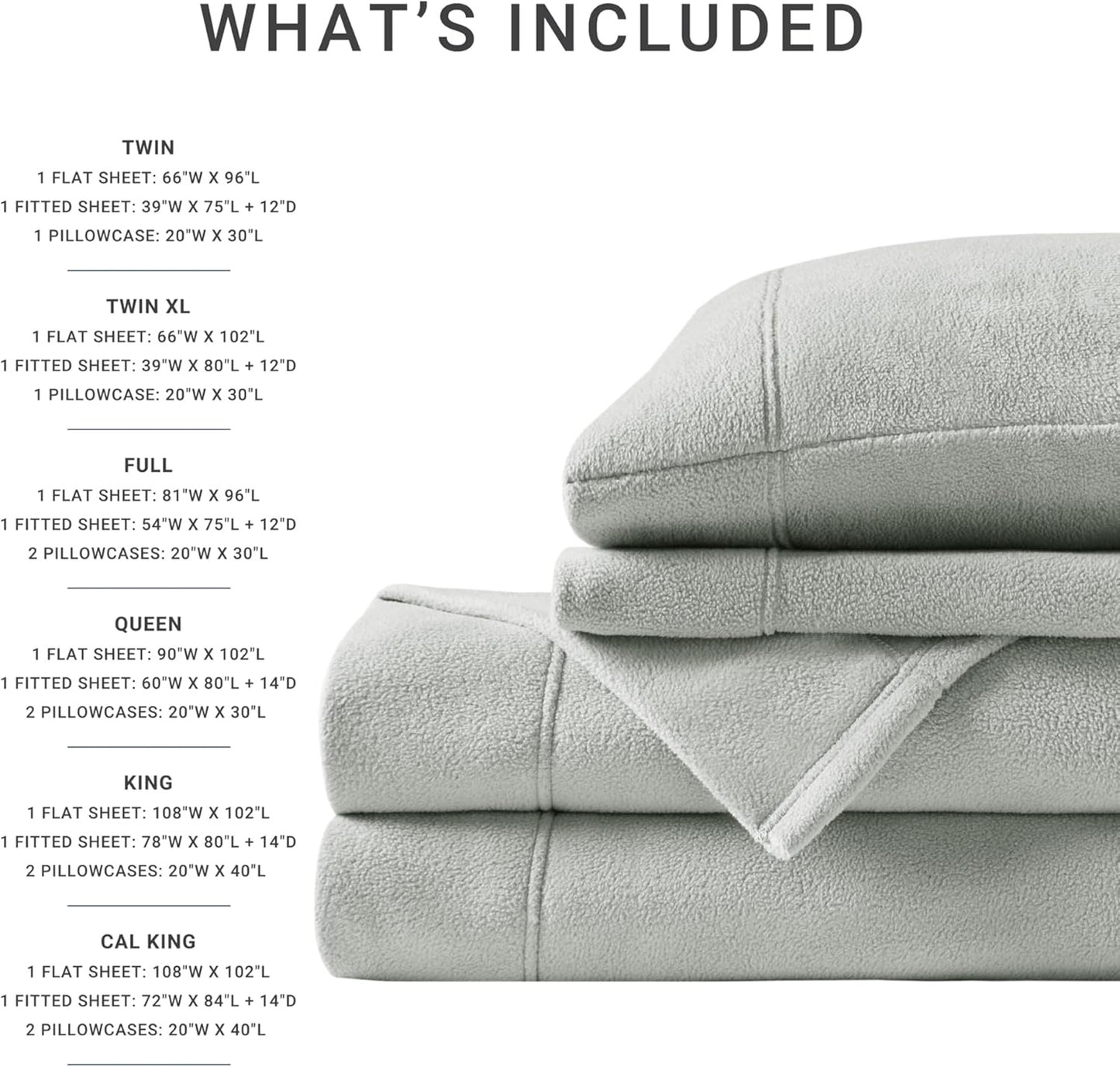 Queen Sheet Set Sleep Philosophy Sleep Philosophy Micro-Fleece Grey