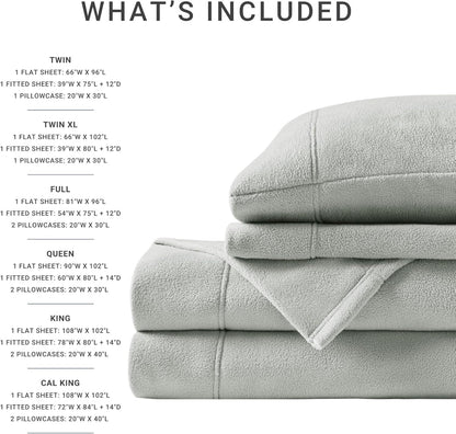 Queen Sheet Set Sleep Philosophy Sleep Philosophy Micro-Fleece Grey