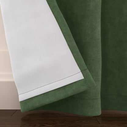 2pk 50"x84" Blackout Velvet Curtain Panels Green - Threshold