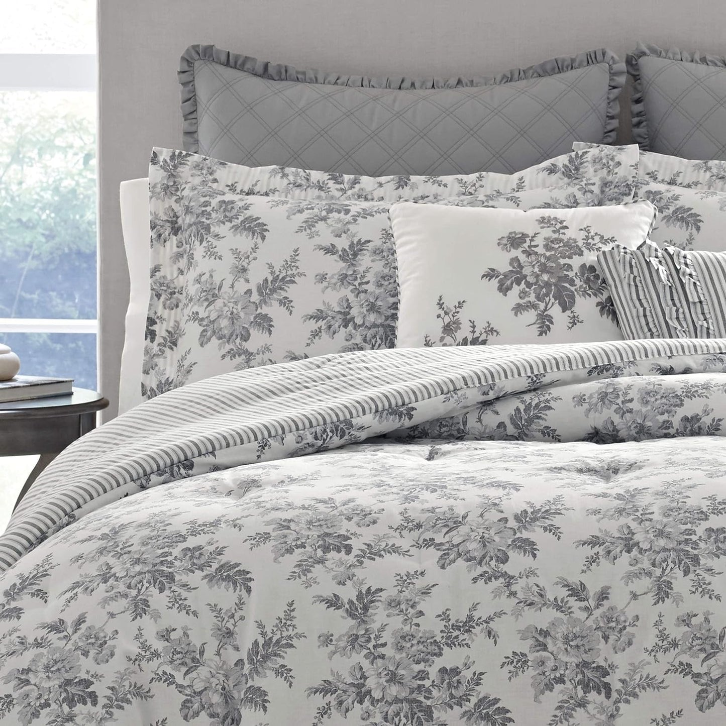 FullQueen Laura Ashley Annalise Floral C Shadow Gray