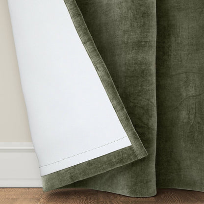 Set of 2 50"x84" Blackout Chenille Curtain Panel Green - Threshold