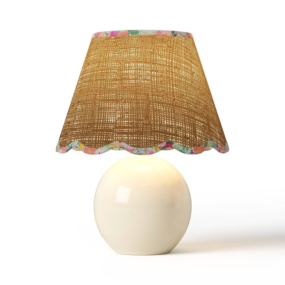 Rifle Paper Co. x Target Round Table Lamp - Natural Shade with Garden Party Trim