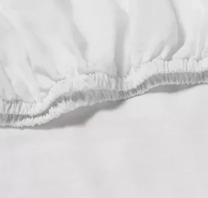 Full Linen Blend Fitted Sheet White - Casaluna