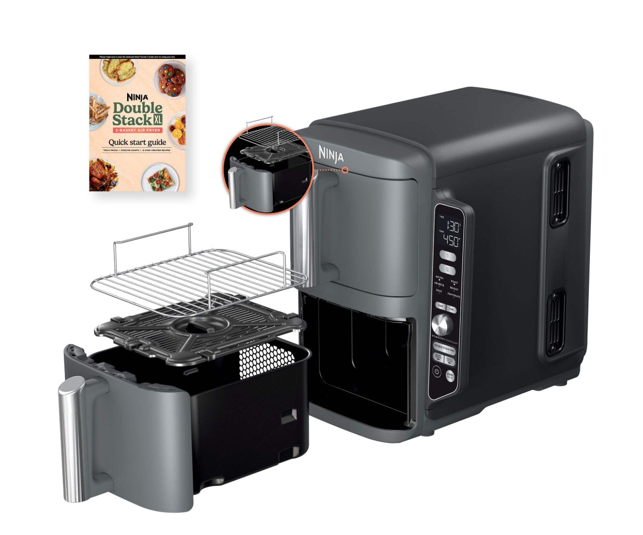 Like New/ Open Box Double Stack 2 Basket Air Fryer